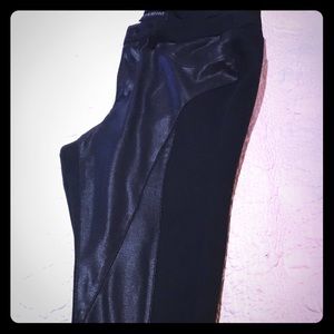 Lane Bryant Black Jeggings with faux leather front